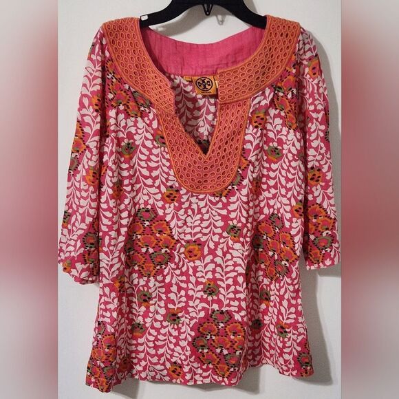 Tory Burch gorgeous Cotton Blouse Size 4 - Picture 1 of 3